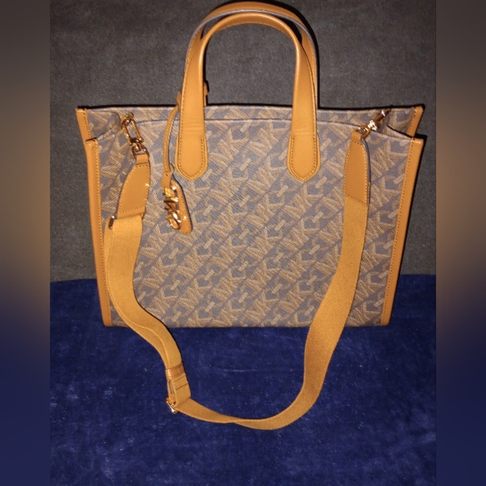 Michael Kors Brown/Tan Logo Tote with Adjustable Strap